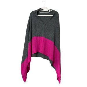Claudia‎ Nichole 100% Cashmere Gray Pink Poncho One Size